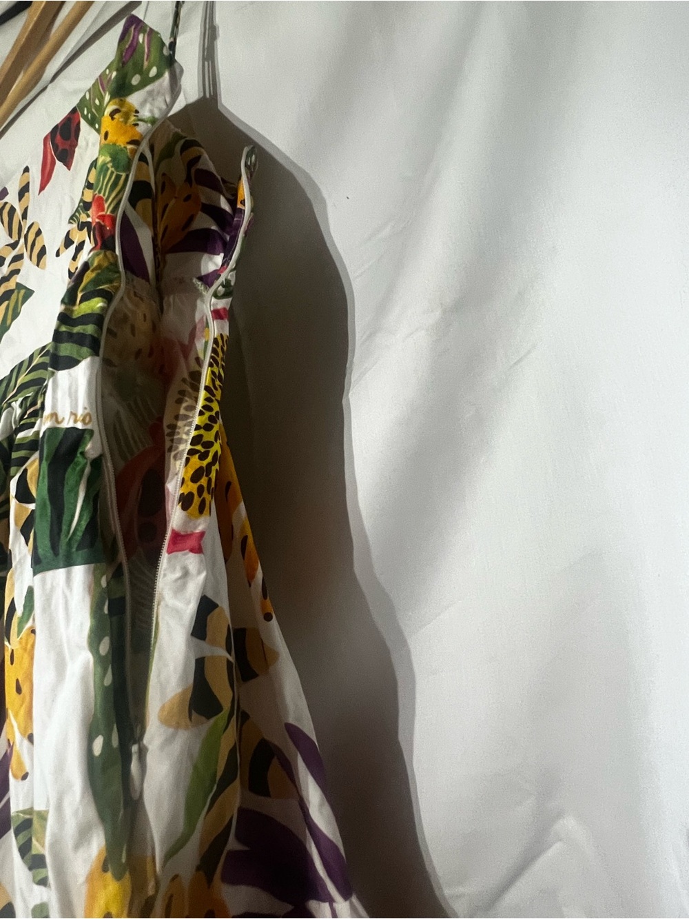 White Tropical Farm Rio Tiered Maxi dress with pockets vacation cotton natural - Picture 5 of 16
